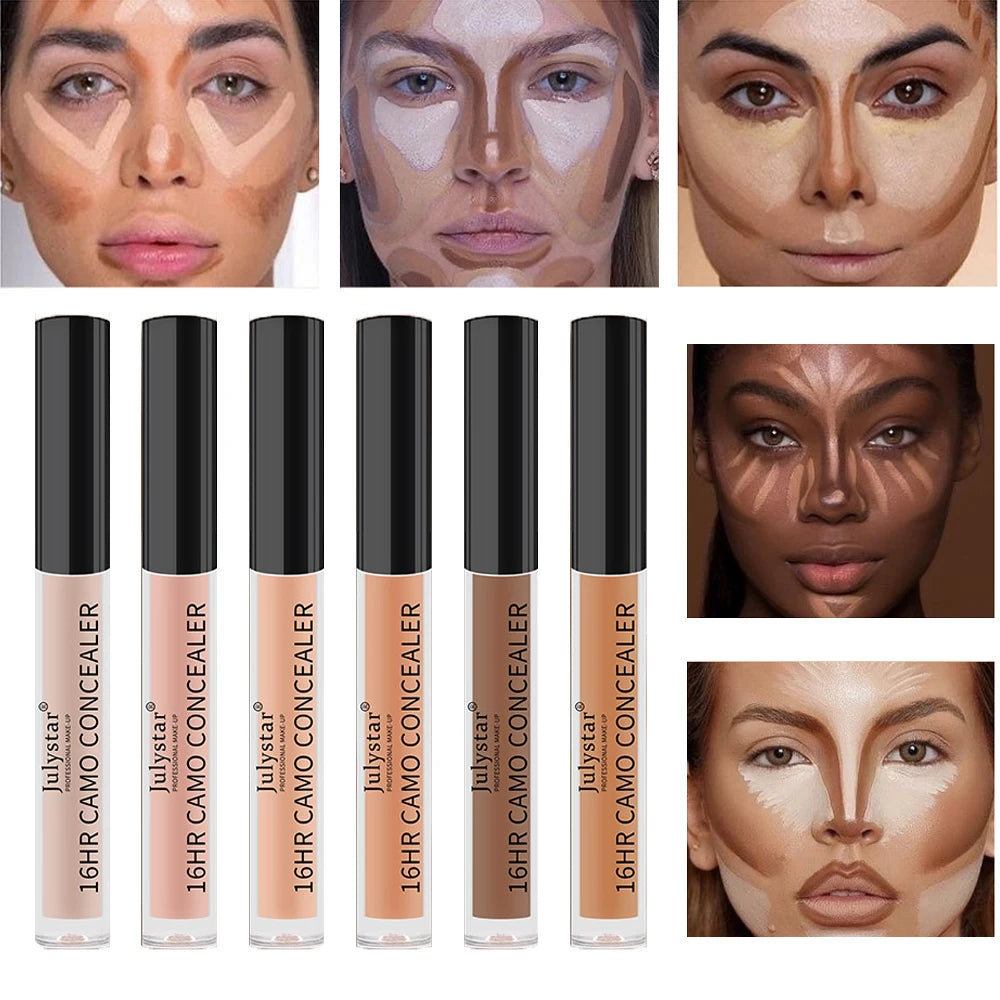 Eye Liquid Concealer Base 6 Color Full Coverage Suit for All Skin Face Makeup Face Concealer Cover Dark Circles Foundation Cream